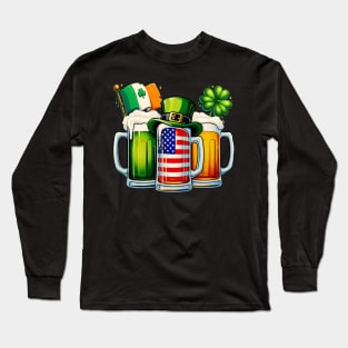 Irish drinking team Irish Beer Ireland Flag St Patricks Day Long Sleeve T-Shirt